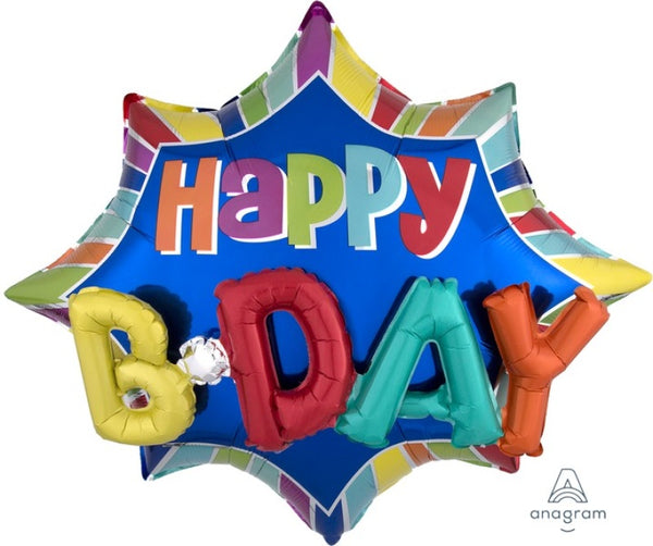MULTI-BALLOON BURST HAPPY BIRTHDAY P45